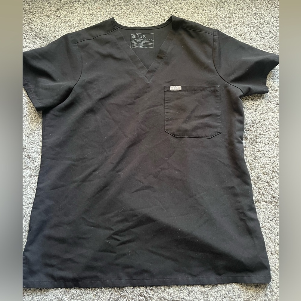 Figs Black Catarina Style Scrub Top